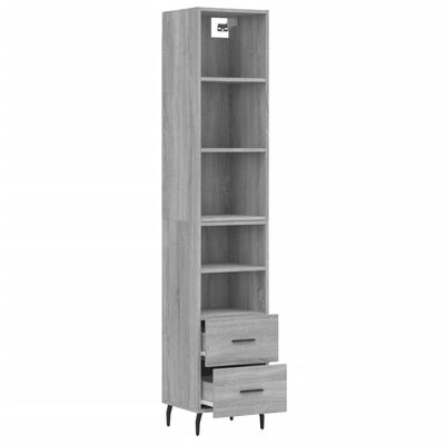 vidaXL Skříň highboard šedá sonoma 34,5 x 34 x 180 cm kompozitní dřevo