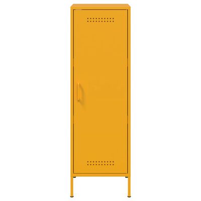 vidaXL Skříň highboard hořčicově žlutá 36 x 39 x 113 cm ocel