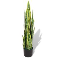 vidaXL Umělá rostlina sansevieria s květináčem 90 cm zelená