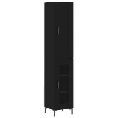 vidaXL Skříň highboard černá 34,5 x 34 x 180 cm kompozitní dřevo