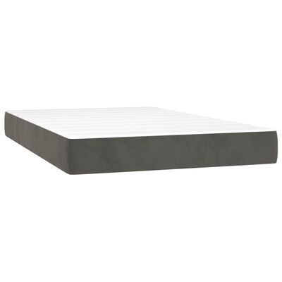 vidaXL Box spring postel s matrací tmavě šedá 120 x 200 cm samet