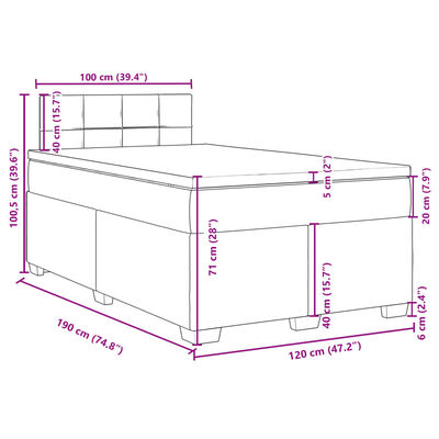 vidaXL Box spring postel s matrací modrá 120 x 190 cm samet