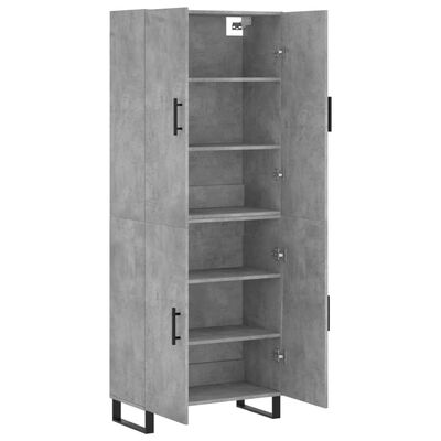 vidaXL Skříň highboard betonově šedá 69,5x34x180 cm kompozitní dřevo