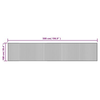 vidaXL Koberec obdélníkový hnědý 100 x 500 cm bambus