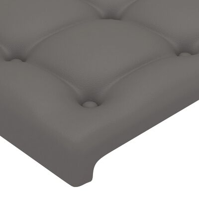 vidaXL Čelo postele s LED šedé 180x5x78/88 cm umělá kůže
