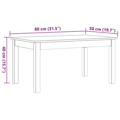 vidaXL Konferenční stolek voskově hnědý 80x50x40 cm masivní borovice