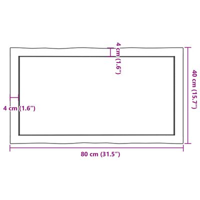 vidaXL Stolní deska tmavě hnědá 80x40x(2-4)cm ošetřený dub živá hrana