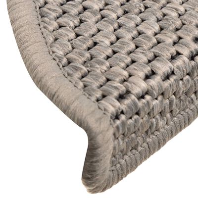 vidaXL Samolepicí nášlapy na schody sisal 15 ks 56x17x3 cm stříbrné