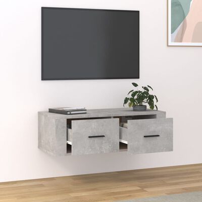 vidaXL Závěsná TV skříňka betonově šedá 80x36x25 cm kompozitní dřevo