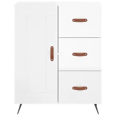 vidaXL Skříň highboard lesklá bílá 69,5 x 34 x 180 cm kompozitní dřevo