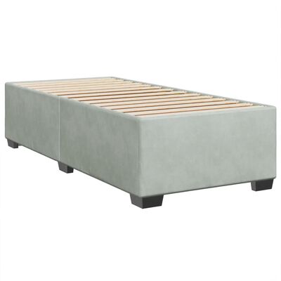 vidaXL Box spring postel s matrací světle šedá 90x190 cm samet