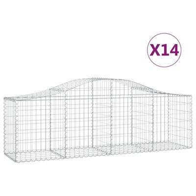 vidaXL Klenuté gabionové koše 14 ks 200x50x60/80 cm pozinkované železo