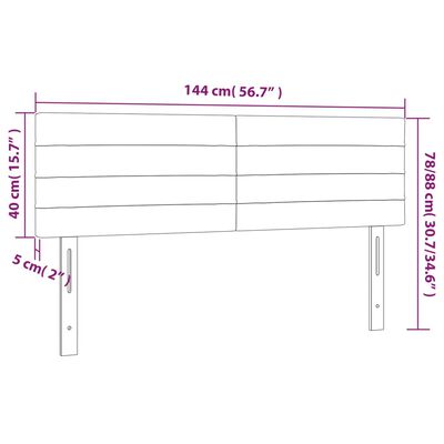 vidaXL Čela postele 2 ks modrá 72 x 5 x 78/88 cm textil