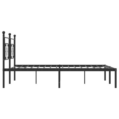 vidaXL Kovový rám postele s čelem černý 183 x 213 cm