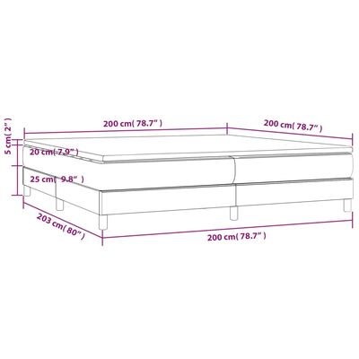 vidaXL Box spring postel s matrací černá 200x200 cm umělá kůže