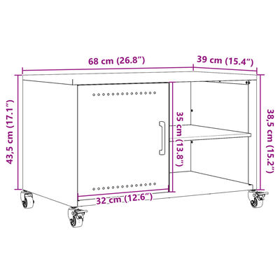 vidaXL TV skříňka olivově zelená 68 x 39 x 43,5 cm ocel