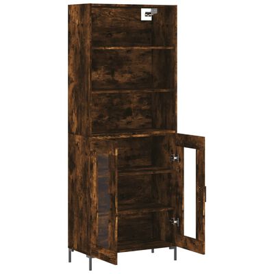 vidaXL Skříň highboard kouřový dub 69,5 x 34 x 180 cm kompozitní dřevo