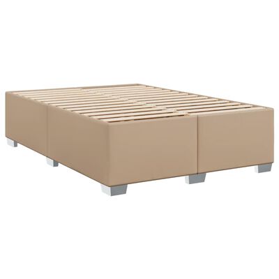 vidaXL Box spring postel s matrací cappuccino 140x200 cm umělá kůže