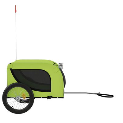 vidaXL Vozík za kolo pro psa zelený a černý oxfordská tkanina a železo