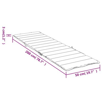 vidaXL Poduška na lehátko krémová 200 x 50 x 3 cm oxfordská látka