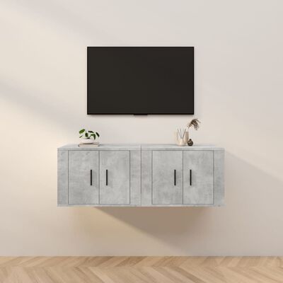 vidaXL Nástěnné TV skříňky 2 ks betonově šedé 57 x 34,5 x 40 cm