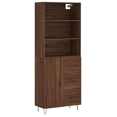 vidaXL Skříň highboard hnědý dub 69,5 x 34 x 180 cm kompozitní dřevo