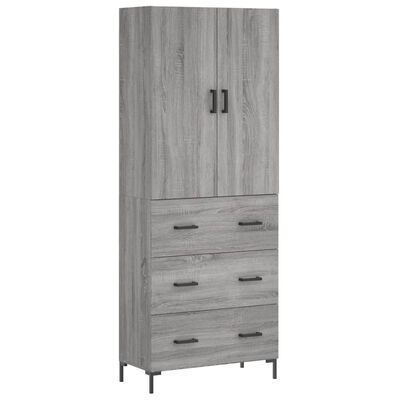 vidaXL Skříň highboard šedá sonoma 69,5 x 34 x 180 cm kompozitní dřevo