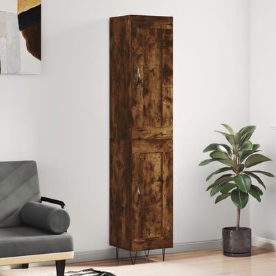 vidaXL Skříň highboard kouřový dub 34,5 x 34 x 180 cm kompozitní dřevo