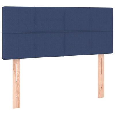 vidaXL Box spring postel s matrací a LED modrá 100x200 cm textil