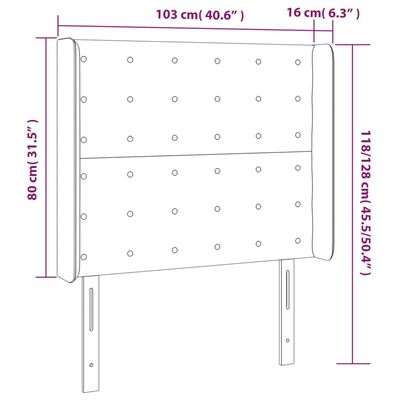 vidaXL Čelo postele typu ušák taupe 103x16x118/128 cm textil