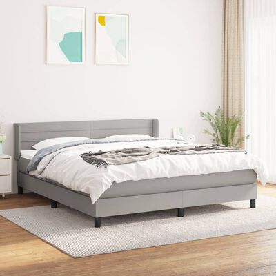 vidaXL Box spring postel s matrací světle šedá 160 x 200 cm textil