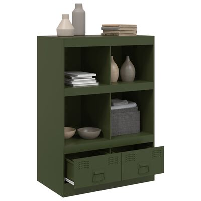 vidaXL Highboard olivově zelený 67 x 39 x 95 cm ocel