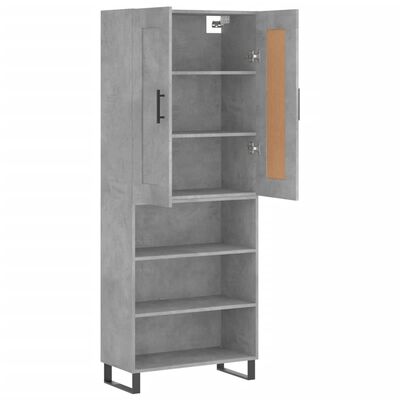 vidaXL Skříň highboard betonově šedá 69,5x34x180 cm kompozitní dřevo