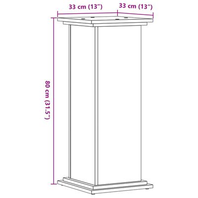 vidaXL Stojan na rostliny betonově šedý 33x33x80 cm kompozitní dřevo