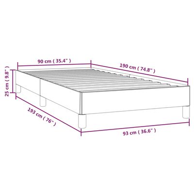 vidaXL Rám postele bez matrace tmavě zelená 90 x 190 cm samet