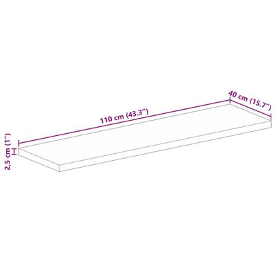 vidaXL Stolní deska 110 x 40 x 2,5 cm obdélníková mangovníkové dřevo