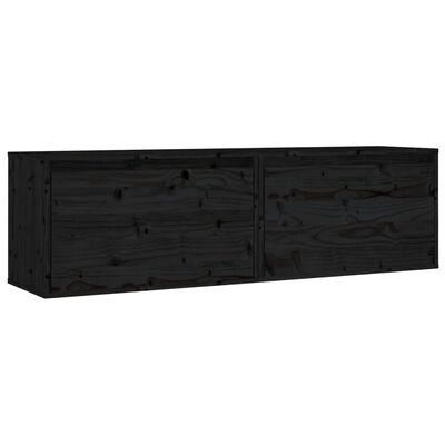 vidaXL Nástěnné skříňky 2 ks černé 60x30x35 cm masivní borové dřevo