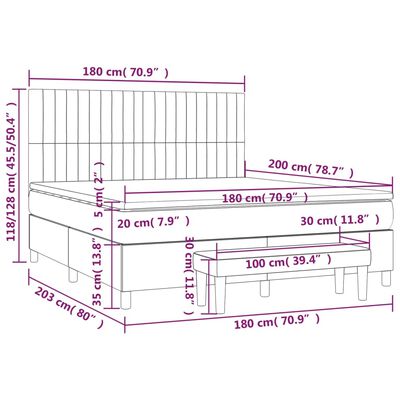 vidaXL Box spring postel s matrací černá 180x200 cm textil