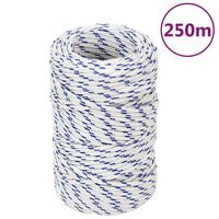 vidaXL Lodní lano bílé 2 mm 250 m polypropylen