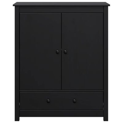 vidaXL Skříň highboard černá 83 x 41,5 x 100 cm masivní borové dřevo