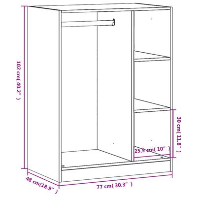 vidaXL Šatní skříň dub sonoma 77 x 48 x 102 cm kompozitní dřevo