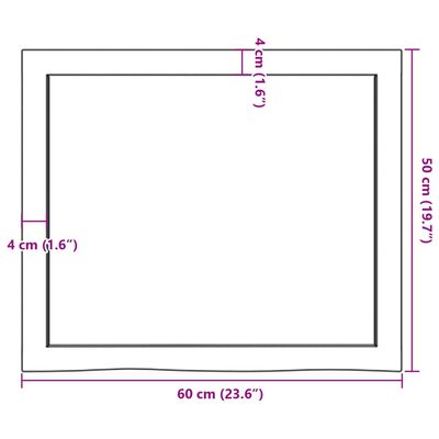 vidaXL Nástěnná police světle hnědá 60x50x(2-4)cm ošetřený masivní dub