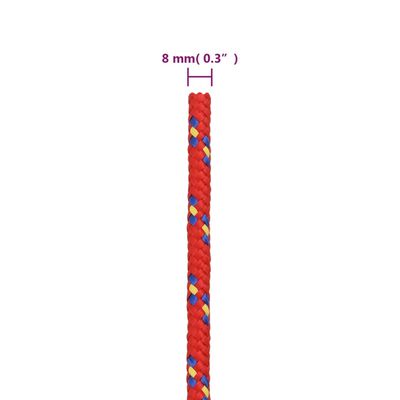 vidaXL Lodní lano červené 8 mm 50 m polypropylen