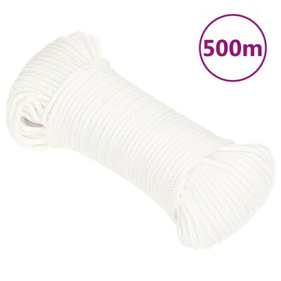 vidaXL Lodní lano celobílé 3 mm 500 m polypropylen