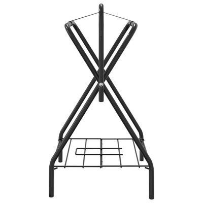 vidaXL Skládací stojan na sedlo volně stojící černý železo