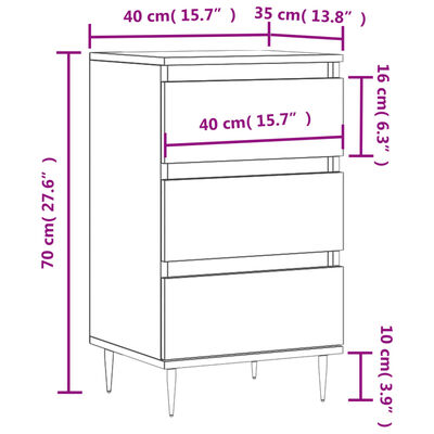 vidaXL Příborník betonově šedý 40 x 35 x 70 cm kompozitní dřevo