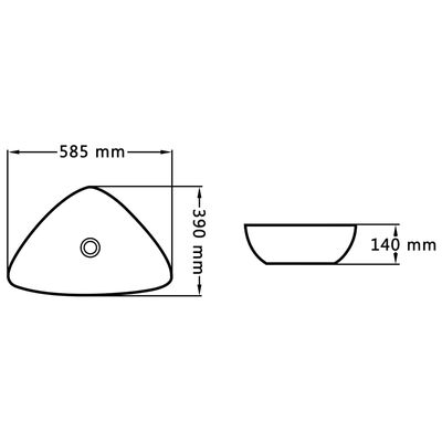 vidaXL Umyvadlo 58,5 x 39 x 14 cm keramické bílé