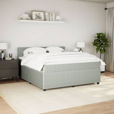 vidaXL Box spring postel s matrací světle šedá 180x200 cm samet