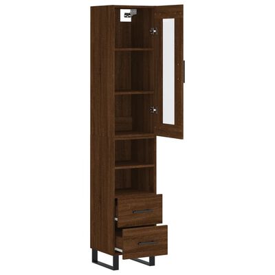 vidaXL Skříň highboard hnědý dub 34,5 x 34 x 180 cm kompozitní dřevo