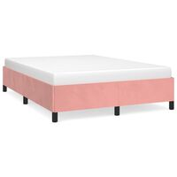 vidaXL Rám postele růžový 140 x 200 cm samet